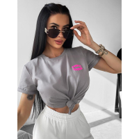 BLUZKA T-SHIRT DAMSKI OVERSIZE OLAVOGA MYSTICAL GRAY