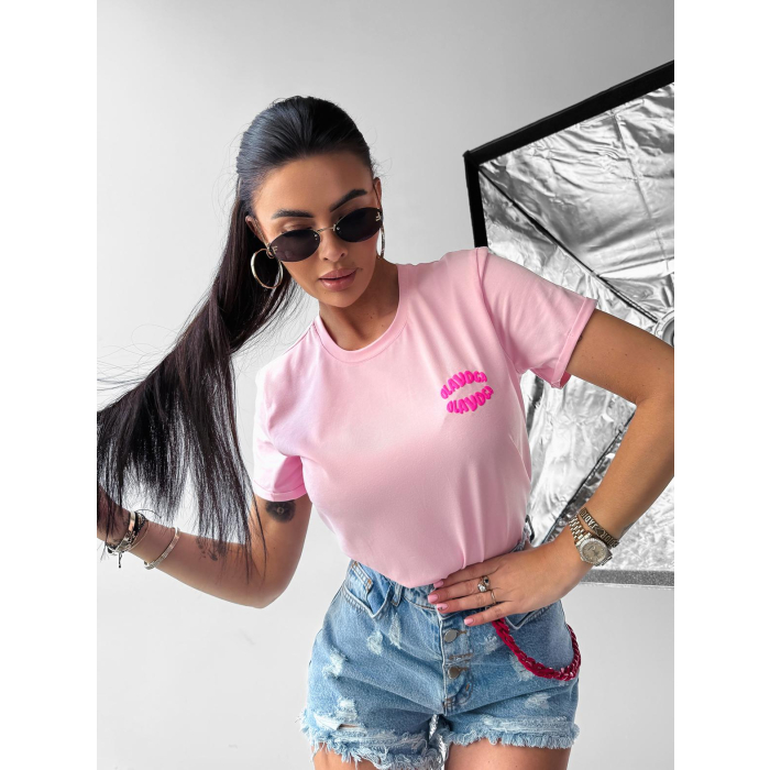 BLUZKA T-SHIRT DAMSKI OVERSIZE OLAVOGA MYSTICAL PINK