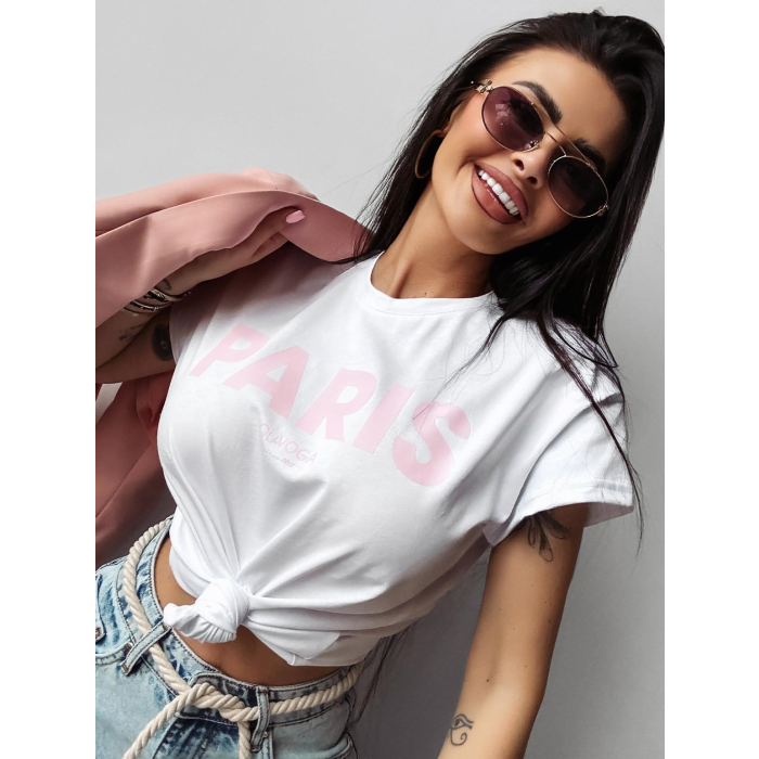 BLUZKA T-SHIRT DAMSKI OVERSIZE OLAVOGA PARIS NANTE ECRU
