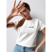 BLUZKA T-SHIRT DAMSKI OVERSIZE OLAVOGA PURNITO ECRU