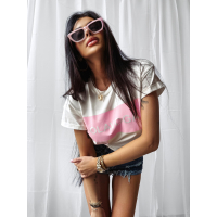 BLUZKA T-SHIRT DAMSKI OVERSIZE OLAVOGA SNACK ECRU