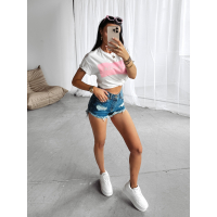 BLUZKA T-SHIRT DAMSKI OVERSIZE OLAVOGA SNACK ECRU