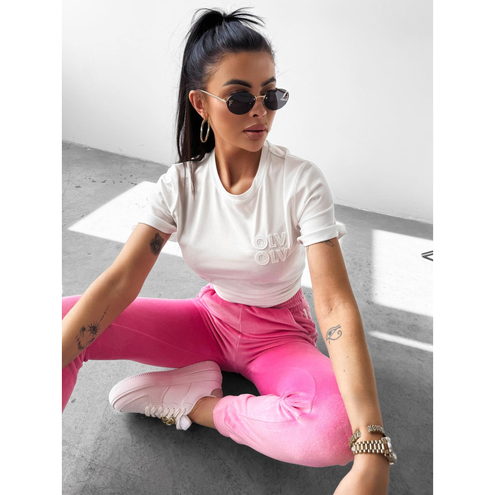 BLUZKA T-SHIRT DAMSKI OVERSIZE OLAVOGA SOFT ROSE ECRU