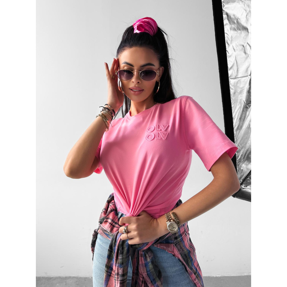 BLUZKA T-SHIRT DAMSKI OVERSIZE OLAVOGA SOFT ROSE PINK