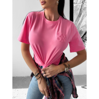 BLUZKA T-SHIRT DAMSKI OVERSIZE OLAVOGA SOFT ROSE PINK