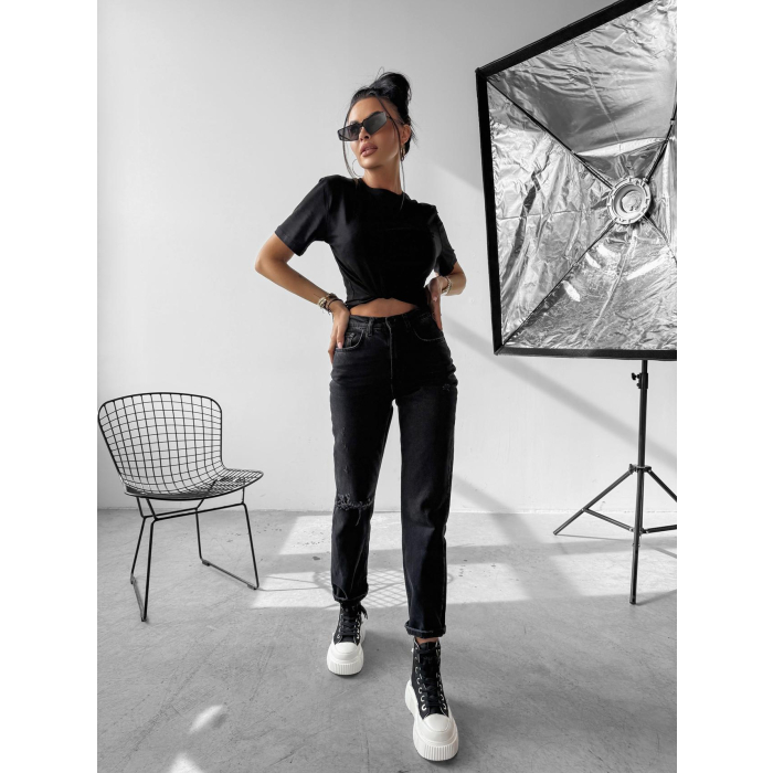 BLUZKA T-SHIRT DAMSKI OVERSIZE OLAVOGA SOFT ROSE BLACK