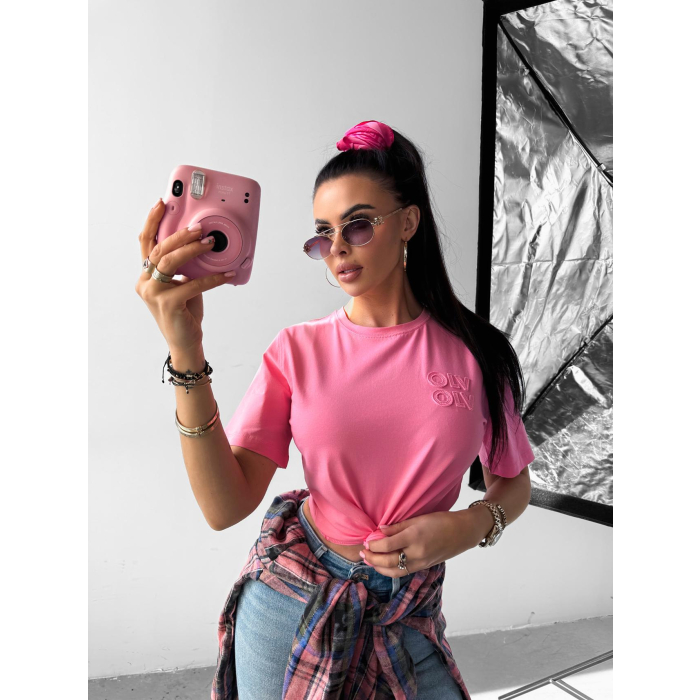 BLUZKA T-SHIRT DAMSKI OVERSIZE OLAVOGA SOFT ROSE PINK