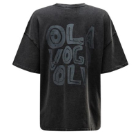 BLUZKA T-SHIRT DAMSKI OVERSIZE PRINT DONALD OLAVOGA MOSE DARK GRAY