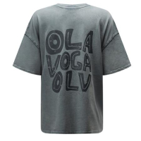 BLUZKA T-SHIRT DAMSKI OVERSIZE PRINT DONALD OLAVOGA MOSE LIGHT GRAY