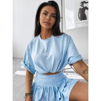 BLUZKA T-SHIRT DAMSKI OVERSIZE PRINT LALECZKA OLAVOGA CAMPARI BLUE