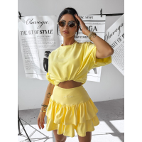 BLUZKA T-SHIRT DAMSKI OVERSIZE PRINT LALECZKA OLAVOGA CAMPARI YELLOW
