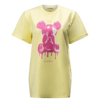BLUZKA T-SHIRT DAMSKI OVERSIZE PRINT OLAVOGA GO ON YELLOW