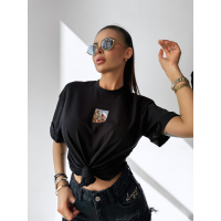 BLUZKA T-SHIRT DAMSKI OVERSIZE PRINT OLAVOGA INVIS BLACK