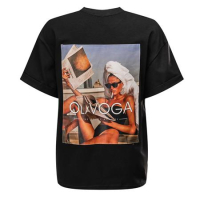BLUZKA T-SHIRT DAMSKI OVERSIZE PRINT OLAVOGA INVIS BLACK