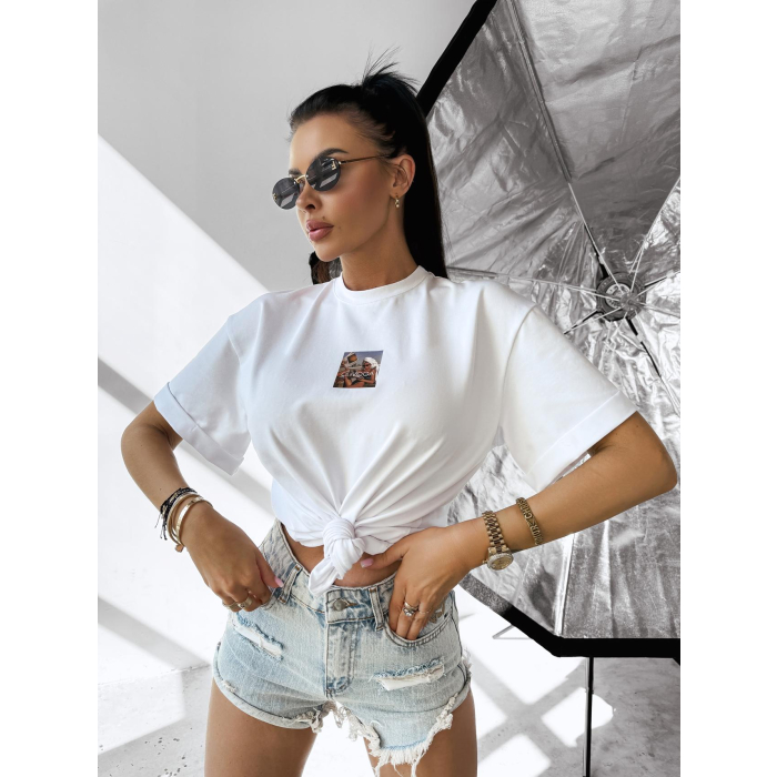 BLUZKA T-SHIRT DAMSKI OVERSIZE PRINT OLAVOGA INVIS WHITE