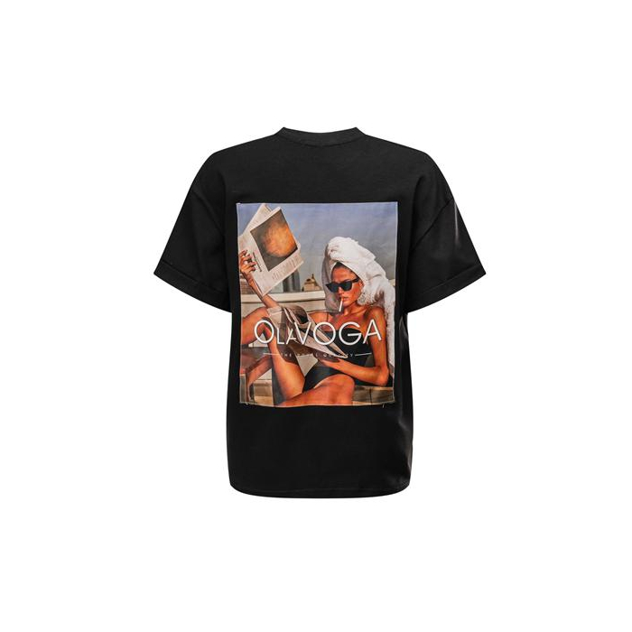 BLUZKA T-SHIRT DAMSKI OVERSIZE PRINT OLAVOGA INVIS BLACK