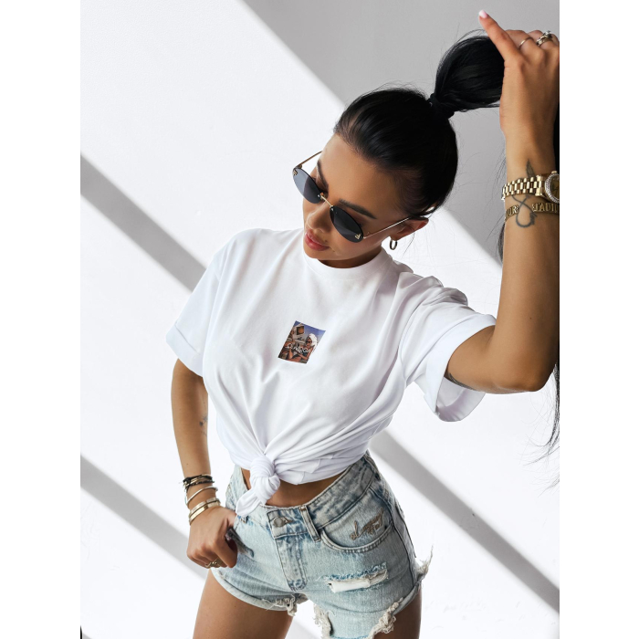 BLUZKA T-SHIRT DAMSKI OVERSIZE PRINT OLAVOGA INVIS WHITE