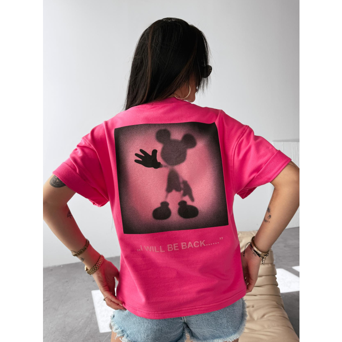 BLUZKA T-SHIRT DAMSKI OVERSIZE PRINT OLAVOGA THEBES AMARANT