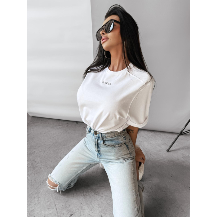 BLUZKA T-SHIRT DAMSKI OVERSIZE PRINT PERFUM OLAVOGA ONTARIO ECRU