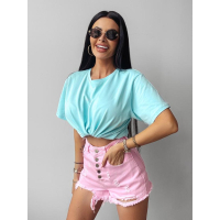 BLUZKA T-SHIRT DAMSKI OVERSIZE SKRZYDŁA OLAVOGA HOLD ON BLUE