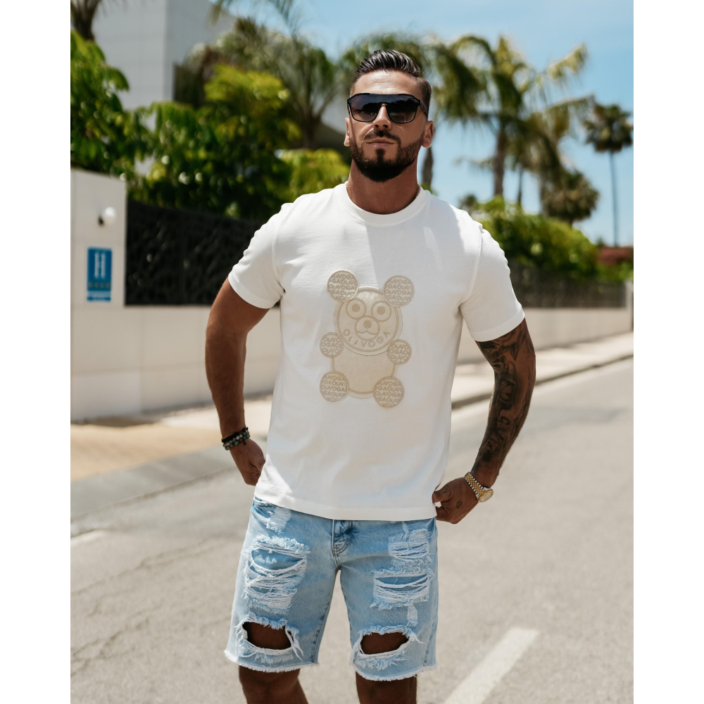 BLUZKA T-SHIRT MĘSKI MIŚ OLAVOGA MEN SAINZ ECRU
