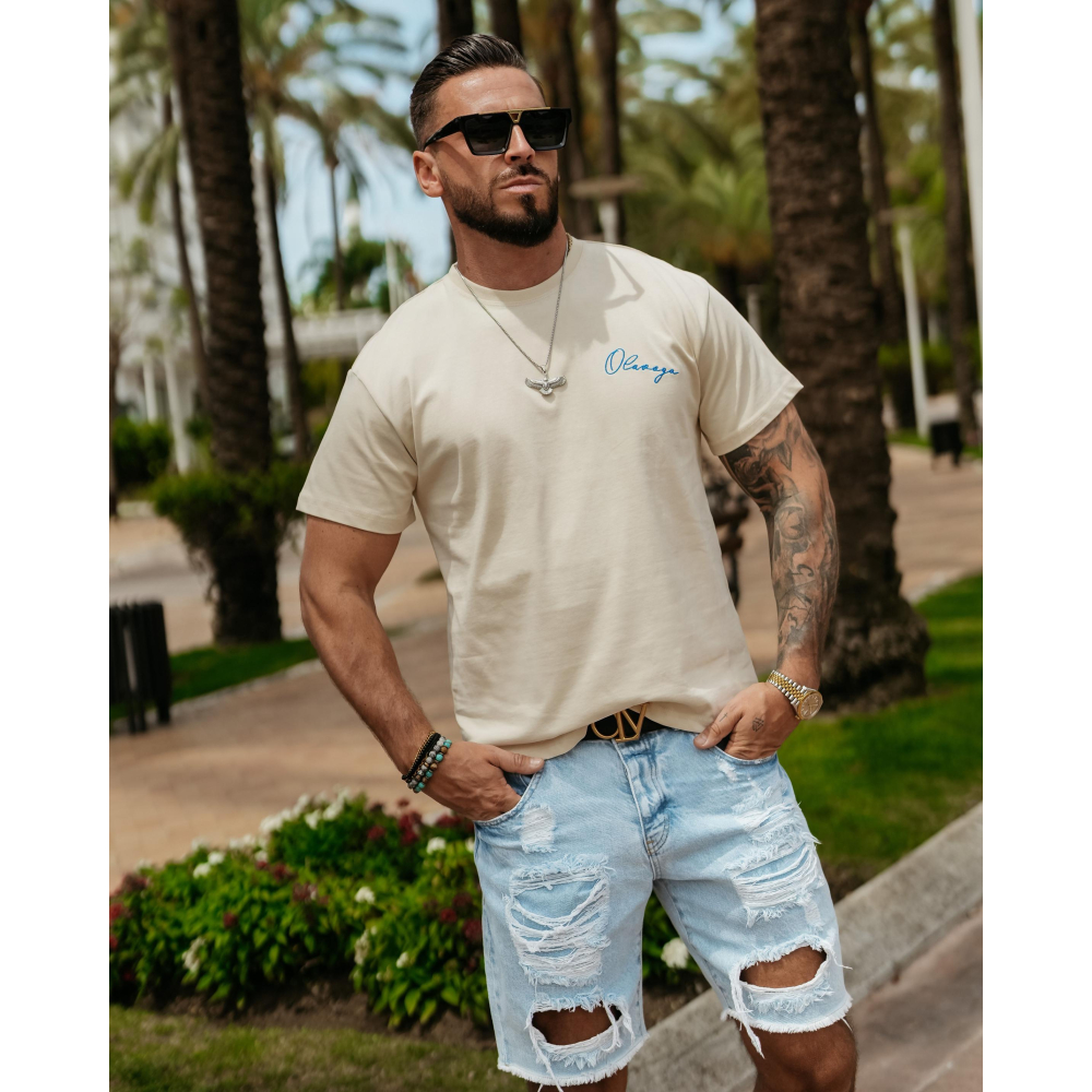 BLUZKA T-SHIRT MĘSKI OLAVOGA MEN BLUE HARMONY BEIGIE