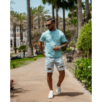 BLUZKA T-SHIRT MĘSKI OLAVOGA MEN BLUE HARMONY BLUE