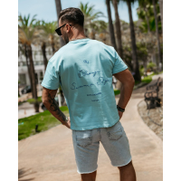 BLUZKA T-SHIRT MĘSKI OLAVOGA MEN BLUE HARMONY BLUE