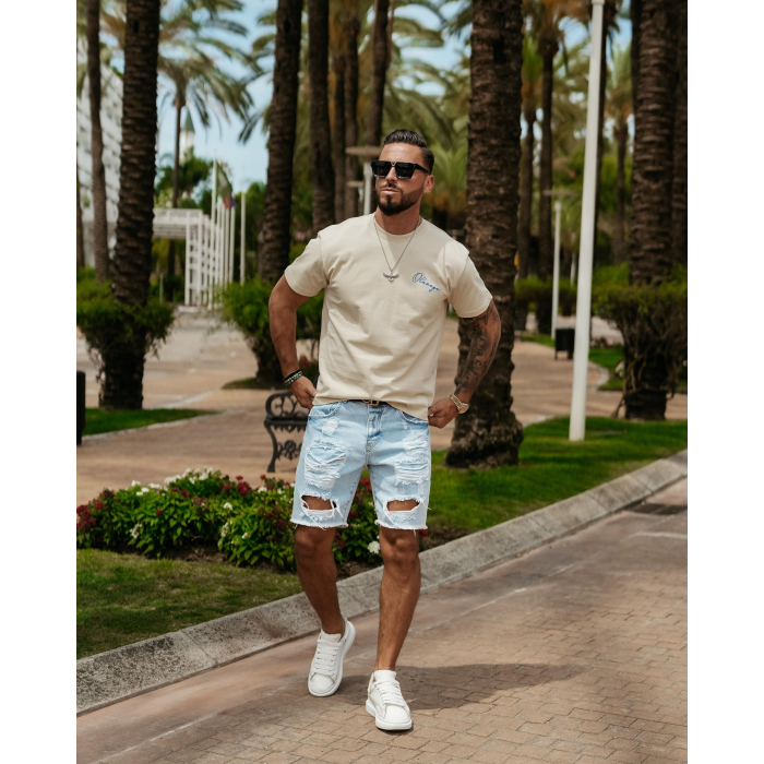 BLUZKA T-SHIRT MĘSKI OLAVOGA MEN BLUE HARMONY BEIGIE