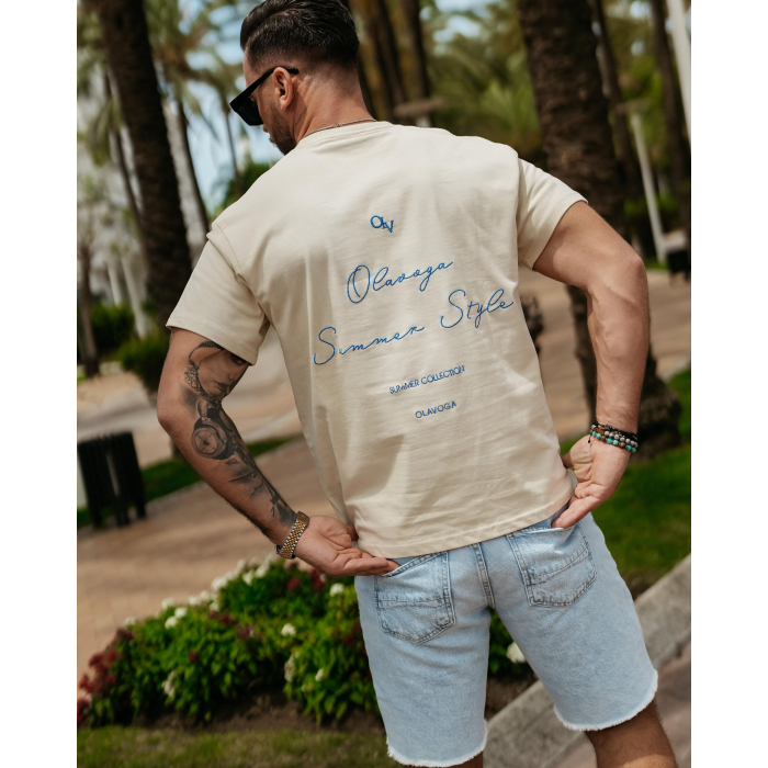 BLUZKA T-SHIRT MĘSKI OLAVOGA MEN BLUE HARMONY BEIGIE
