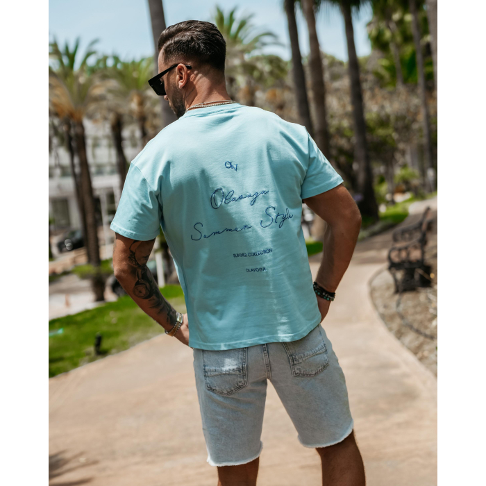 BLUZKA T-SHIRT MĘSKI OLAVOGA MEN BLUE HARMONY BLUE