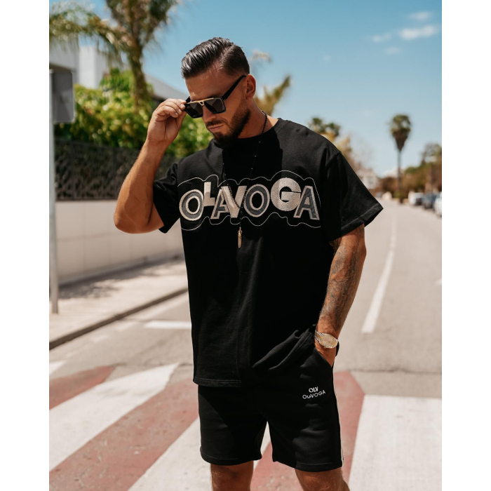 BLUZKA T-SHIRT MĘSKI OLAVOGA MEN CONVEX BLACK