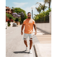BLUZKA T-SHIRT MĘSKI OLAVOGA MEN ESKAL ORANGE