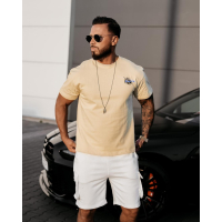 BLUZKA T-SHIRT MĘSKI OLAVOGA MEN PALM WAVE BEIGIE