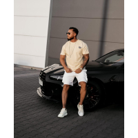 BLUZKA T-SHIRT MĘSKI OLAVOGA MEN PALM WAVE BEIGIE