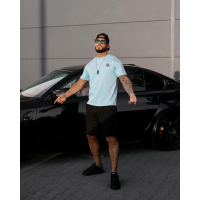 BLUZKA T-SHIRT MĘSKI OLAVOGA MEN PALM WAVE BLUE
