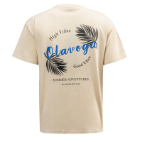 BLUZKA T-SHIRT MĘSKI OLAVOGA MEN PALM WAVE BEIGIE
