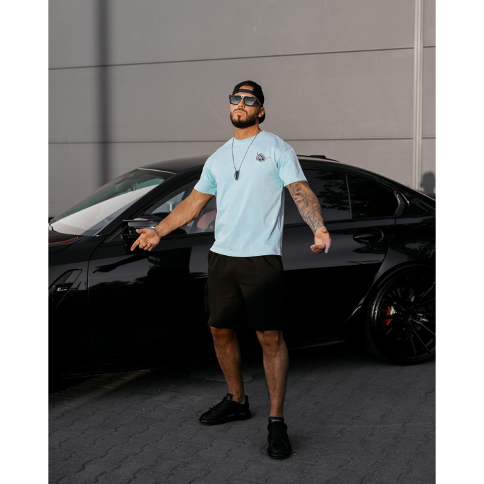 BLUZKA T-SHIRT MĘSKI OLAVOGA MEN PALM WAVE BLUE
