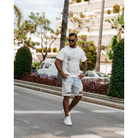 BLUZKA T-SHIRT MĘSKI OLAVOGA MEN SMOKE ECRU