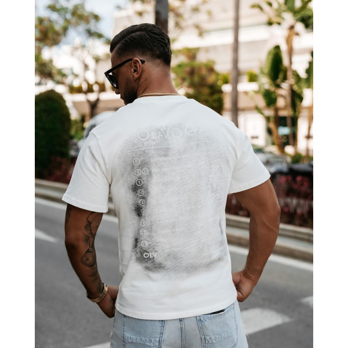 BLUZKA T-SHIRT MĘSKI OLAVOGA MEN SMOKE ECRU