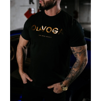 BLUZKA T-SHIRT MĘSKI OVERSIZE GOLD LOGO OLAVOGA MEN JEETEE BLACK