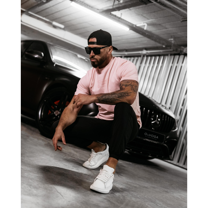BLUZKA T-SHIRT MĘSKI OVERSIZE 3D OLAVOGA MEN VALOUR PUDER
