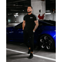 BLUZKA T-SHIRT MĘSKI OVERSIZE LAMPAS LOGO OLAVOGA MEN WIRED BLACK