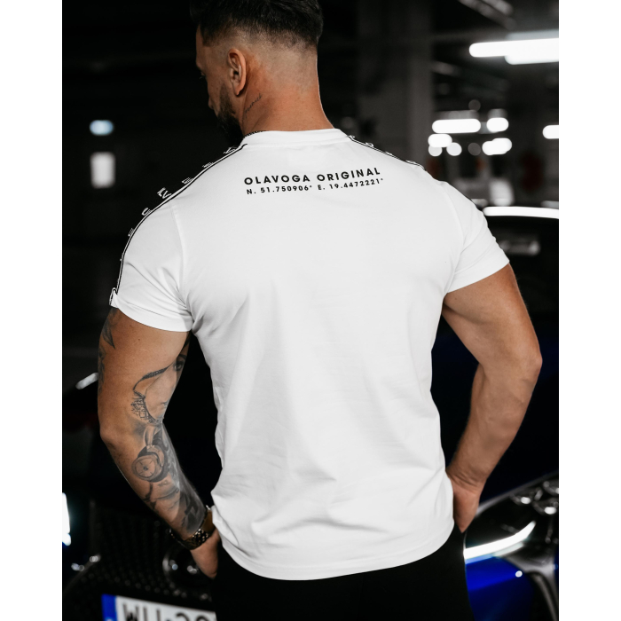 BLUZKA T-SHIRT MĘSKI OVERSIZE LAMPAS LOGO OLAVOGA MEN WIRED ECRU