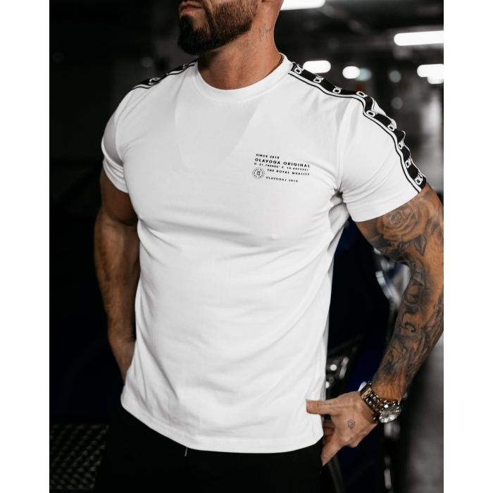 BLUZKA T-SHIRT MĘSKI OVERSIZE LAMPAS LOGO OLAVOGA MEN WIRED ECRU