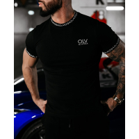 BLUZKA T-SHIRT MĘSKI OVERSIZE LOGO OLAVOGA MEN CAPTAIN BLACK
