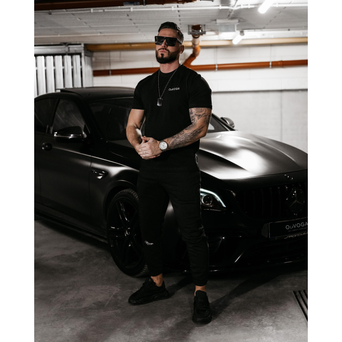 BLUZKA T-SHIRT MĘSKI OVERSIZE OLAVOGA MEN DARK MODE BLACK