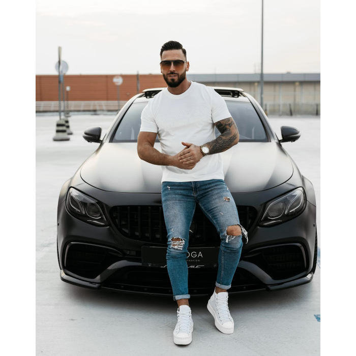 BLUZKA T-SHIRT MĘSKI OVERSIZE OLAVOGA MEN GO ECRU