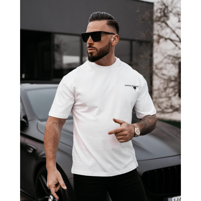 BLUZKA T-SHIRT MĘSKI OVERSIZE OLAVOGA MEN GOOSE ECRU
