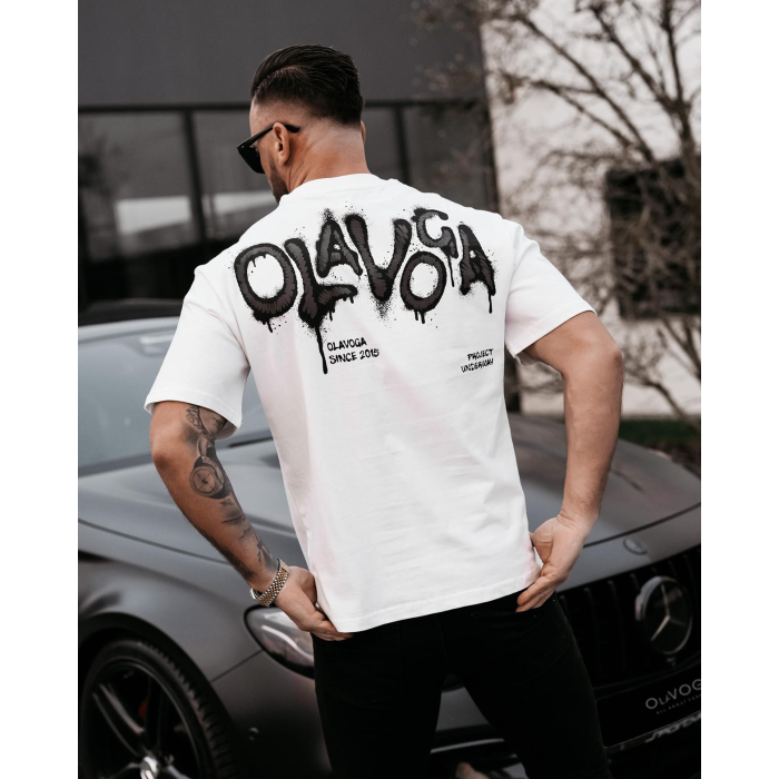 BLUZKA T-SHIRT MĘSKI OVERSIZE OLAVOGA MEN GOOSE ECRU